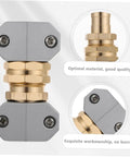 Super Heavy Duty 3 Pack Garden Hose Connector Repair Kit Built From Rock Solid Aluminum Alloy To Stop Leaks Cold And Handle Massive Pressure On Any Yard, Faucet, Or Spray Rig Like A Total Boss For Those Tough Outdoor Chores. gray aluminum hose connector repair fitting