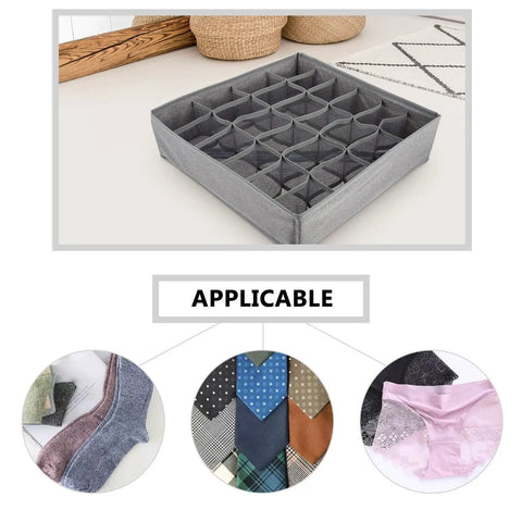 Multi Pocket Cloth Drawer Organizer For Bras Socks Ties And Briefs A Big Time Game Changer For Your Closet with multiple compartments.