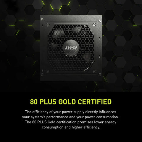 Fully Modular 750W Gaming Power Supply With 80 Plus Gold Compact ATX 3.1 PCIe 5.1 Ready Native Dual Color 12V 2 by 6 Pin Cable Built For Gamers On Modern Rigs Quiet Reliable Performance 10 Year Warranty black PSU front view