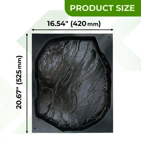 Flagstone Stepping Stone Concrete Mold For Garden Pathway Patio And Walkway Heavy Duty Reusable Plastic Pavement Mold For Outdoor Decor Do It Yourself Friendly Yard Upgrade shown with dimensions 16.54 inches by 20.67 inches
