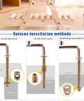 All In One M6 Hardware Kit For Cribs Chairs Tables And Cabinets 138Pcs showing installation methods with barrel nuts and inserts