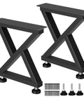 Rock Solid Z Shape Coffee Table Legs Set Of 2, 16 Inch H By 14 Inch W, Heavy Duty Steel, Modern Industrial Black Table Base For DIY Projects, Supports Up To 800 Lbs, Includes M12 Leveling Feet For Uneven Floors