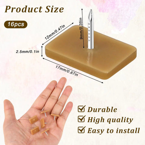 Heavy Duty Plastic Drawer Glide Pads Fix Sticky Dresser Slides With No Sweat Bottom Mount Furniture Runners 16 Pack size measurement next to hand.