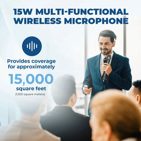 All-in-One Wireless Voice Amplifier With Built-In Microphone For Teaching, Speaking, And Karaoke, 15W Output in use