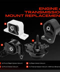 Heavy Duty Engine Motor Mount And Transmission Mount Kit Set Of 4 For Honda Element 2003 2004 2005 2006 2.4L L4 Auto displayed.