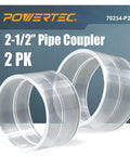 2-piece 2-1/2 Inch Clear Pipe Coupling For Dust Collection System Snug Fit And Easy-View Connection Plug-And-Play Ready
