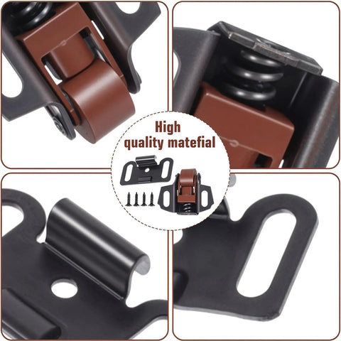 Mailbox Replacement Roller Catch Latch Kit For Cabinets Doors RV Latches Camper Kitchen Heavy Duty Roller Wheel Spring Hardware In Galvanized Steel For Smooth Easy Operation shown in detail.