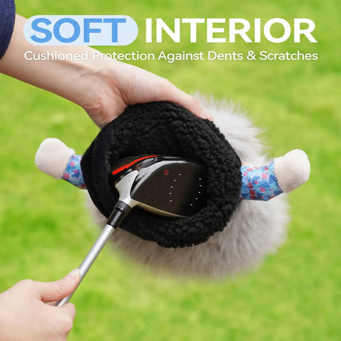 Funny Golf Driver Headcover Inspired By Happy Gilmore For Standard 460cc Drivers, soft interior protection shown.