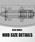 Diagram showing hub size details for 700C Carbon Hub Wheelset With Disc And Rim Brakes, 40mm Deep Clincher, Quick Release