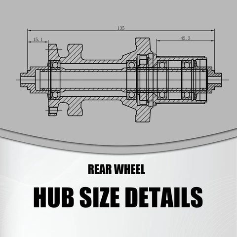 Diagram showing hub size details for 700C Carbon Hub Wheelset With Disc And Rim Brakes, 40mm Deep Clincher, Quick Release