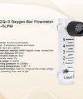 Oxygen Flow Meter 0 To 5 LPM Acrylic Flowmeter For Oxygen And Air Gas With 8 mm Hose Barbs and Metal Fittings on white background