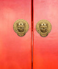 Lion Head Door Knocker And Front Door Pull Handle Brass Decorative Hardware Set Of 2 For Vintage Chinese Style Home Entry