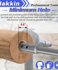 Premium Quality Badass 7 And 10 Inch Forstner Bit Extension Set With 3/8 Inch Hex Shank showing 0.8 inch minimum hole depth in wood.