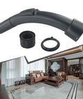 Bent Vacuum Hose Handle 32mm Connector Replacement For Hoover Vacuum Cleaners, ABS black part with snap fit design