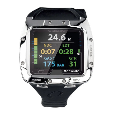VTX Scuba Diving Computer Receiver Only With Ultra Bright Full Color OLED Display Bluetooth Ready For Wireless Dive Profiles