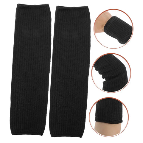 2 Pack Cut Resistant Arm Sleeves Hella Tough Pe Guard Top Shelf Protection For Gardening Welding Metalwork And Crafting lightweight black sleeves showing ergonomic fit.