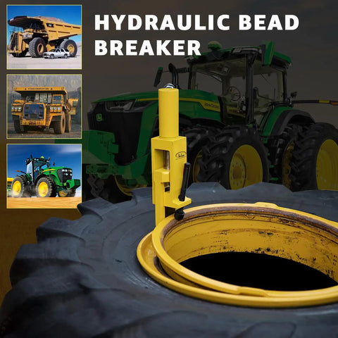 Heavy Duty 10000 Psi Hydraulic Bead Breaker For 25 To 51 Inch Five Piece Rims Grease Monkey Approved Cast Iron Build Rust Proof Coating Tough As Nails Performance For Rapid Tire Bead Seating And Garage Work