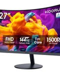 27 Inch Curved FHD 1080p Gaming Monitor With 144Hz Refresh Rate, 1500R VA Panel, HDMI And VGA, Eye Care TÜV Rheinland Certified