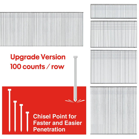 Pro Grade 18 Gauge Brad Nails Assortment 4000 Count Galvanized Nails For Pneumatic And Electric Nailer Gun in 4 sizes