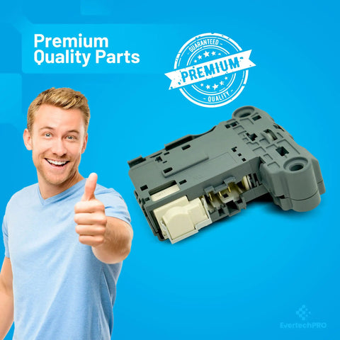 Washer Door Lock Switch Replacement for Frigidaire Electrolux EFLS Series Washers 5304505231 5304514774 with person giving thumbs up