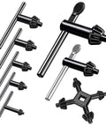 Dude, Check This Out! Premium Universal 8 Piece Drill Chuck Key Wrench Set in solid carbon steel, various sizes 3/4 to 1/4 inch.