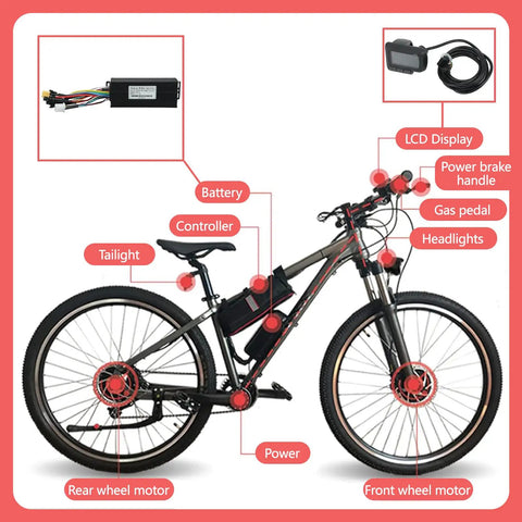 Electric Bike Controller LCD Display Kit For 24V 36V And 48V Systems 1000W To 1500W Motors 30A Sine Wave Controller With EN06 LCD Plug And Play All In One Complete Kit For E Bikes And Scooters Three Mode Operation