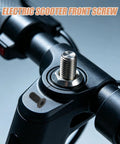 Close-up of rugged stainless steel flat head hex screw on electric scooter handlebar installation