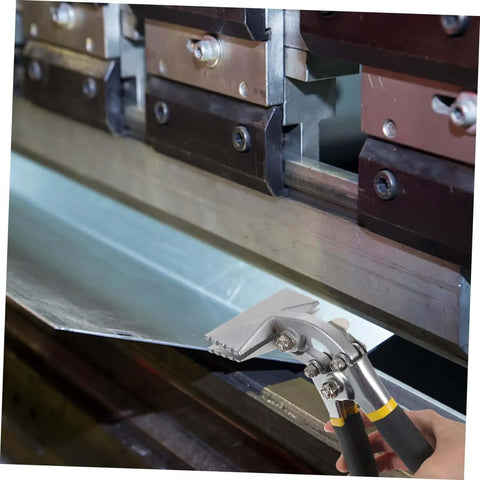 Manual Metal Bender For Sheet Metal Projects Hemming Pliers And Wire Bending Tool With Straight Jaw Hand Seamer in use