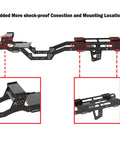 Dope LCG Carbon Fiber Chassis Frame For Axial SCX24 6x6 RC Crawler showing shock-proof mounting locations