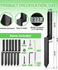 Image showing the Eight Pack Heavy Duty Fence Post Repair Stakes Kit with dimensions, weights, and included items for replacing tilted or broken wood posts with deep ground anchors easy install long lasting yard fence support.