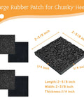 Durable One Quarter Inch Thick Rubber Heel Repair Patches For Shoes Black No Slip Diamond Pattern 4 Pack for Easy Resoling