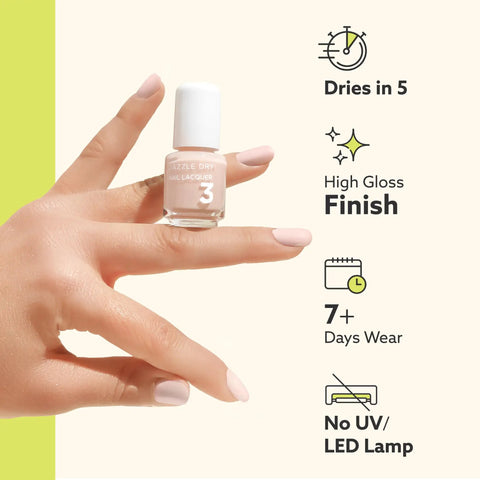 Hand holding Complete Starter Nail Kit For At Home Manicures With Nail Prep, Base Coat, Top Coat, Ridge Filler, Revive Polish