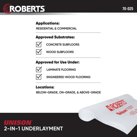 Top Shelf 100 Square Foot Laminate And Engineered Wood Flooring Underlayment Roll, approved for concrete and wood subfloors.