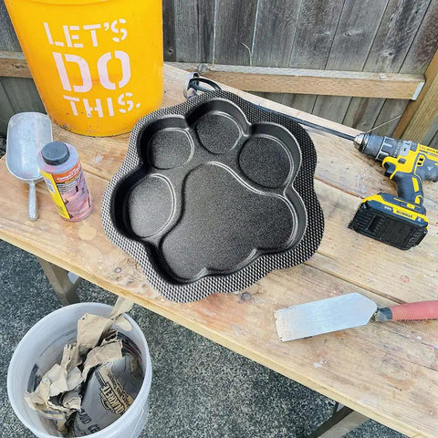 Dog And Cat Paw Print Stepping Stone Mold For Concrete Diy Garden Pathway Reusable Textured Non Slip Stone Mold 16 Inch