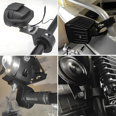 2 Pack Aluminum Light Bar Mounts For Motorcycles And ATVs Fits 0.75 Inch 1 Inch And 1.25 Inch Bars Universal Roof Rack Roll Cage Clamp
