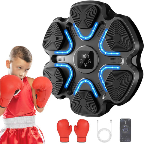 Dope Music Boxing Machine With Bluetooth Punching Trainer For Home Gym Wall Mounted LED Target 9 Speed Modes Boxing Gloves Included