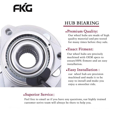 Front Wheel Bearing Hub Assembly For 2004-2012 Chevy Malibu ABS with close-up view of metal hub and ABS sensor