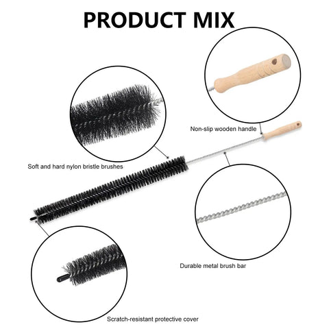 Long Flexible Dryer Vent Cleaning Brush With Wood Handle For Lint Removal And Debris Cleanup 28.7 Inch Pro Grade Vent Cleaner Tool