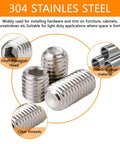 Set Screw Assortment Kit 300 Pcs 24 Sizes Metric And SAE Allen Screws showing stainless steel material and hexagon head