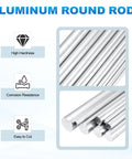 6061 Aluminum Rod 3/32 Inch Diameter By 12 Inch Length Solid Lathe Bar Stock in smooth silver finish, high hardness, and easy to cut.