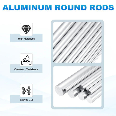6061 Aluminum Rod 3/32 Inch Diameter By 12 Inch Length Solid Lathe Bar Stock in smooth silver finish, high hardness, and easy to cut.