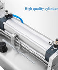 High quality cylinder of Heavy Duty Single Head Paste And Liquid Filling Machine With Heating Mixing Hopper and Anti Drip Piston Setup.