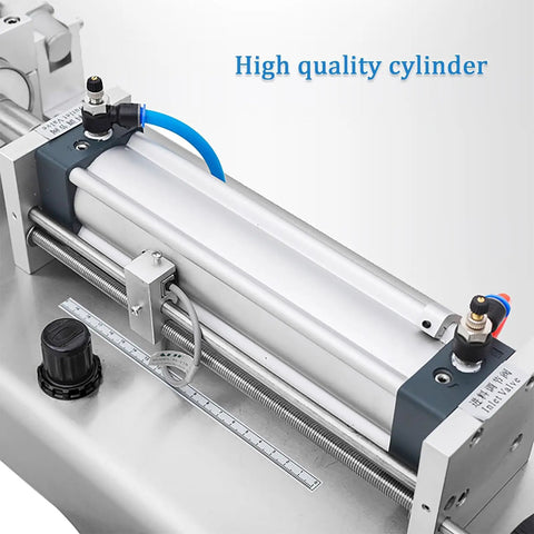 High quality cylinder of Heavy Duty Single Head Paste And Liquid Filling Machine With Heating Mixing Hopper and Anti Drip Piston Setup.