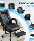 Massaging Office Chair With Foot Rest And Heat, 6 Point Vibration, Ergonomic Big And Tall Desk Chair For 500lbs with recline and footrest