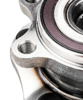 Close-up view of Front Wheel Bearing Hub Assembly For 2014 To 2023 Nissan Rogue And 2017 To 2022 Rogue Sport 5 Lug Bolt On Direct Replacement OE 513357 Premium Quality Wheel Bearing And Hub Assembly.