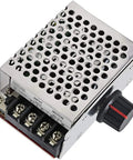 7-80V PWM DC Motor Speed Controller Switch 30A With On Board Stop Brake Function, metal housing, adjustable knob visible