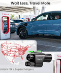 Plug And Play Ccs To Nacs Adapter For Dc Fast Charging Station next to Tesla Supercharger and charging map.