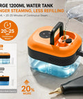 Jarguuo 1500W Handheld Steam Cleaner Boasts Rapid 15 Second Heat Up With 221 Degree High Temp Steam For Effortless Grease Removal featuring a large 1200ml water tank.