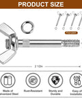 4 Pcs Galvanized Drywall Stilt Wing Bolts Replacement Kit With Washers Pro Grade Heavy Duty Fasteners For Construction Painting And Drywall Stilt Repairs And Maintenance, 2 1/2in