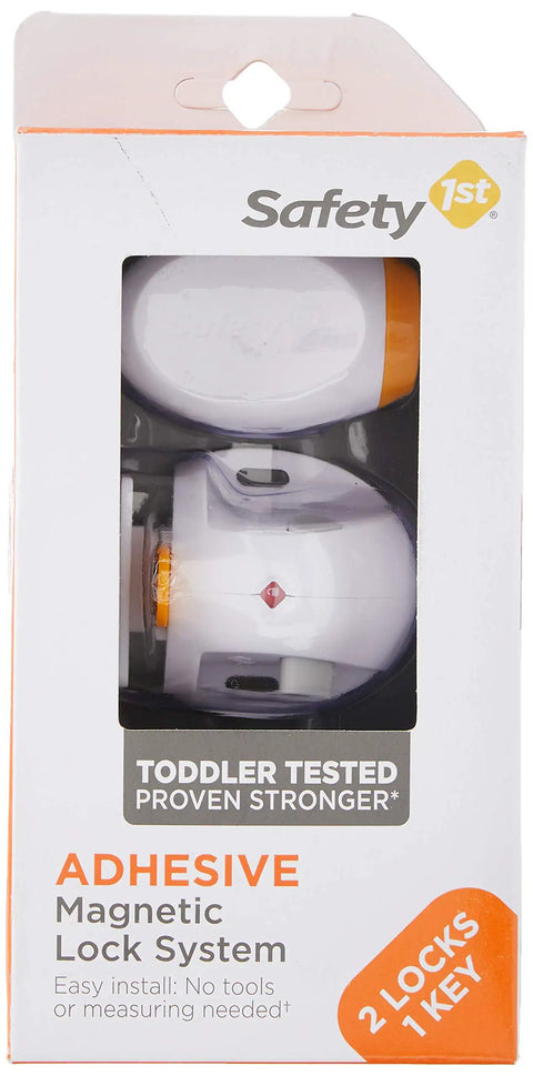 Adhesive Magnetic Cabinet Locks With Two Locks And One Key For Easy Childproofing No Tools Needed packaging
